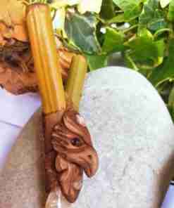 Kuripe Bambu Totem AQUILA Amuleto con pietre potenti Kuripe Bambu Totem Aquila e pietre potentimagiche