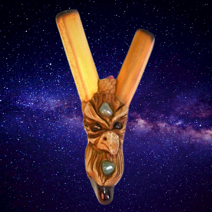 Kuripe Bambu Totem AQUILA Amuleto con pietre potenti Kuripe Totem Aquila e pietre potentiKuripe Totem Aquila e pietre potenti
