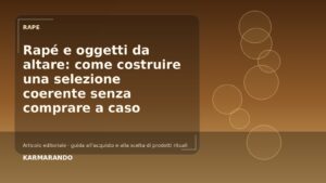 Rapé e oggetti da altare: come costruire una selezione coerente senza comprare a caso