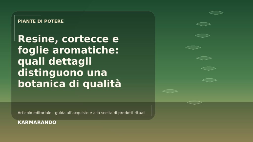 Resine, cortecce e foglie aromatiche: quali dettagli distinguono una botanica di qualità Resine, cortecce e foglie aromatiche: quali dettagli distinguono una botanica di qualità